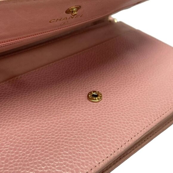 Auth CHANEL - A13509 Pink Calfskin Other Style Wallet Gold hardware - Picture 10 of 14